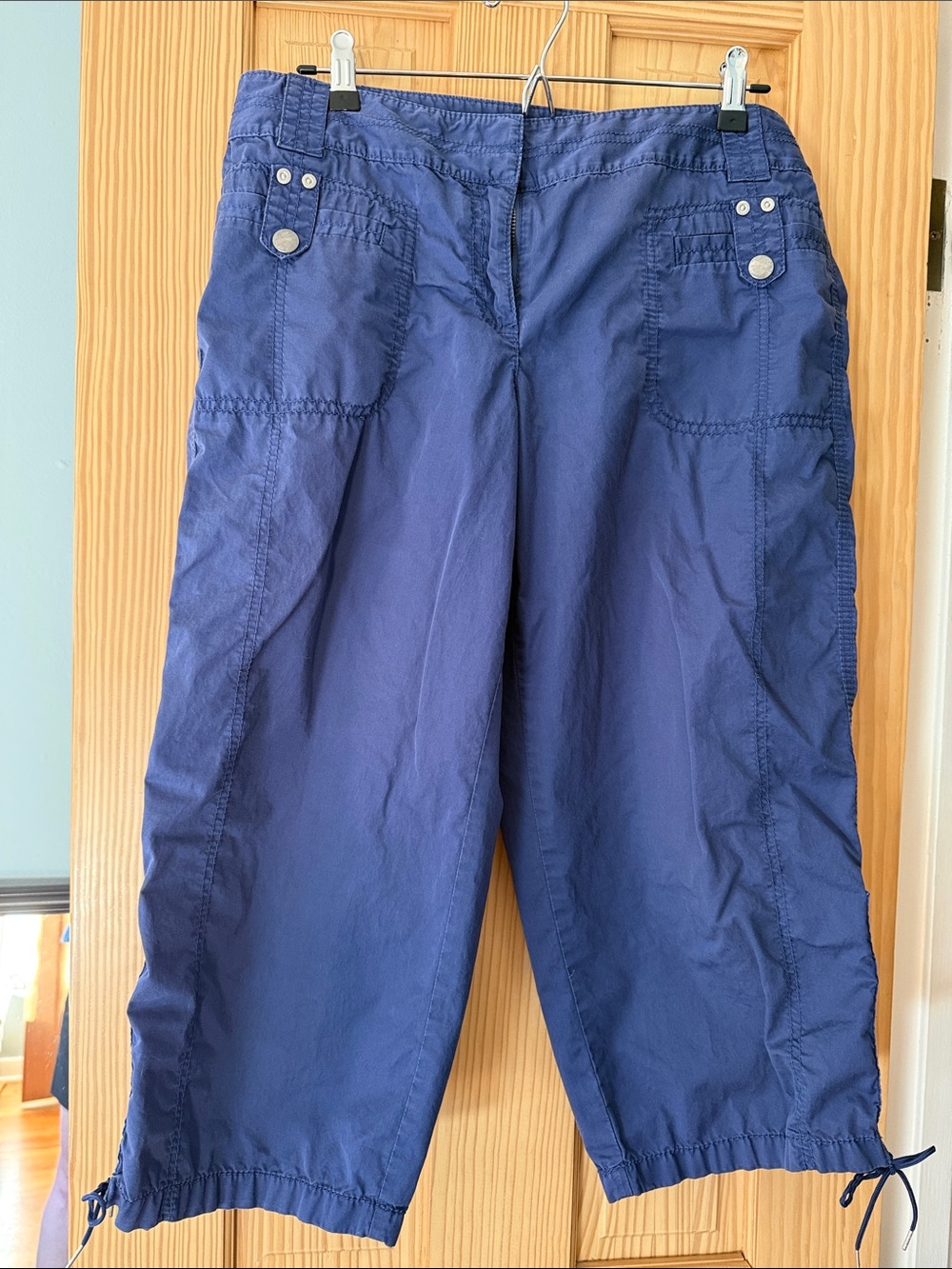 LOFT Medium Blue Capris with Pocket Details